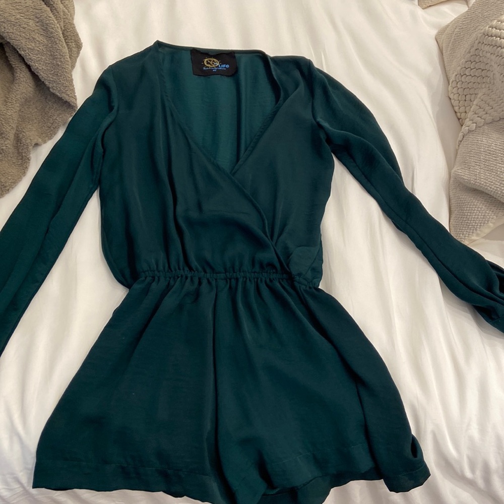 Planet blue emerald green romper